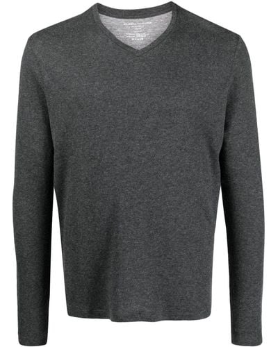 Majestic Filatures V-neck Fine-knit Sweater - Gray
