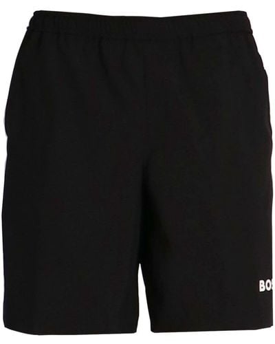 BOSS Tiebreak Logo-print Shorts - Black