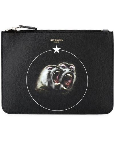 Givenchy Monkey Brothers Printed Clutch - Black