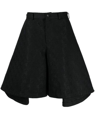 Comme des Garçons Monogram Jacquard Cropped Pants - Black