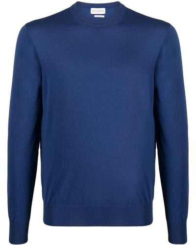 Ballantyne Fine-knit Crew-neck Sweater - Blue