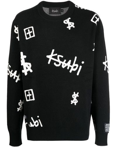 Ksubi Logo-print Crew Neck Sweater - Black