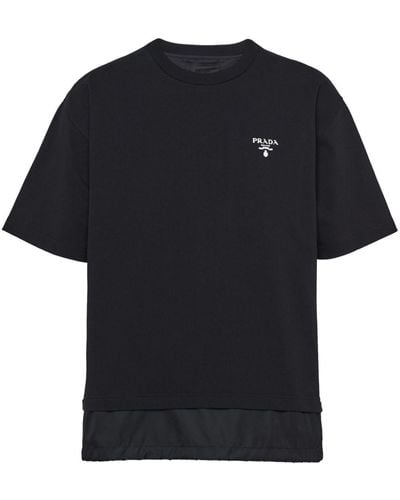 Prada Logo-print Layered-detail T-shirt - Black