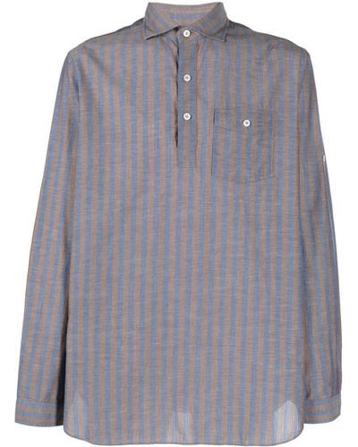 Lardini Striped Cotton Shirt - Grey