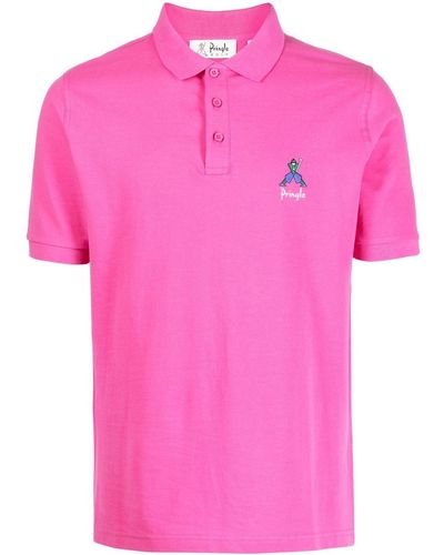 Pringle of Scotland Geometric George Golf Polo Shirt - Pink