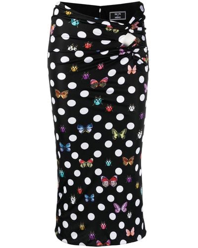 Versace Falda de tubo con estampado Butterflies de x Dua Lipa - Negro