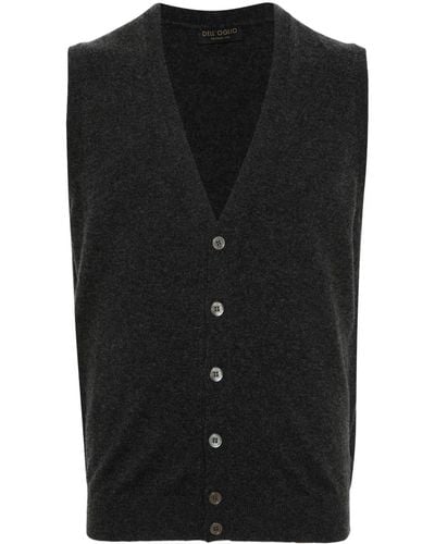 Dell'Oglio Knitted Wool Blend Vest - Black