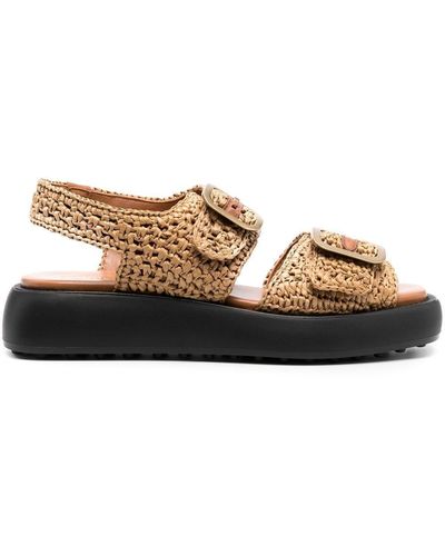 Tod's Raffia Sandalen - Bruin