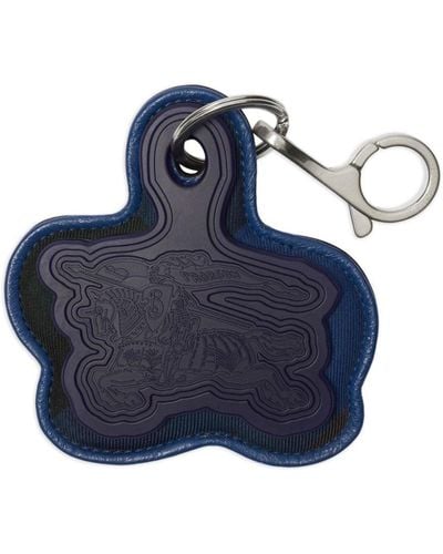 Burberry Porte-clés EKD en cuir - Bleu