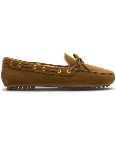 Car Shoe Suede Driving Shoes - Brown