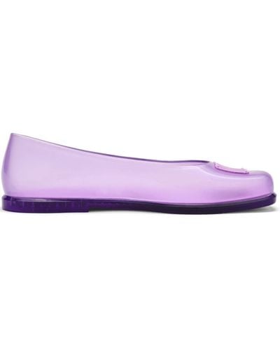 Marc Jacobs X Melissa Logo-embossed Ballerina Shoes - Purple
