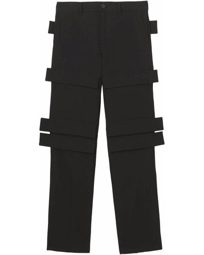 Burberry Pantalones cargo con diseño de paneles - Negro