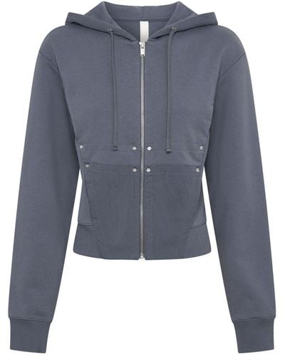Dion Lee Corset-style Cotton Hoodie - Blue