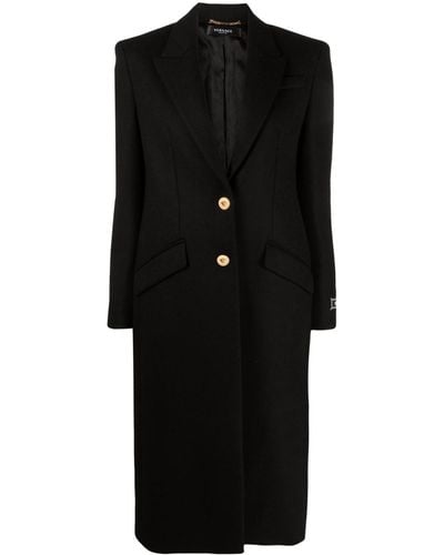 Versace Single-breasted Wool-blend Coat - Black