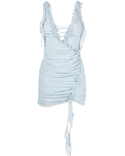 De La Vali Mini-jurk Met Ruches - Blauw