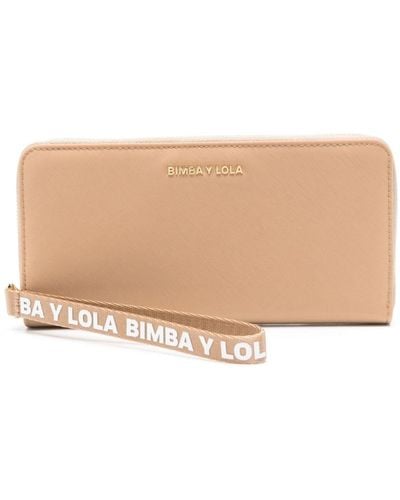 Bimba Y Lola Logo Lettering Wallet - Natural