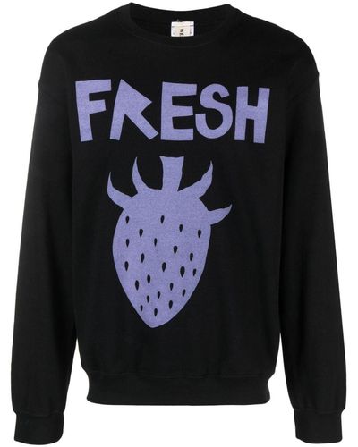 WESTFALL Sweatshirt mit Früchte-Print - Schwarz