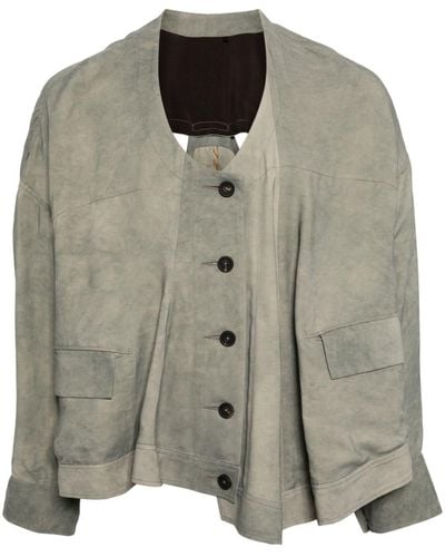 Ziggy Chen Asymmetric Cut-out Shirt Jacket - Green