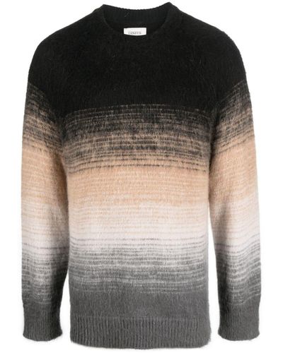 Laneus Gradient-effect Textured Sweater - Gray