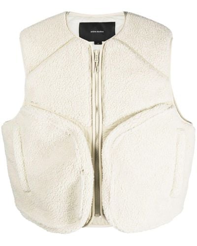 Entire studios Faux-shearling Padded Gilet - Natural
