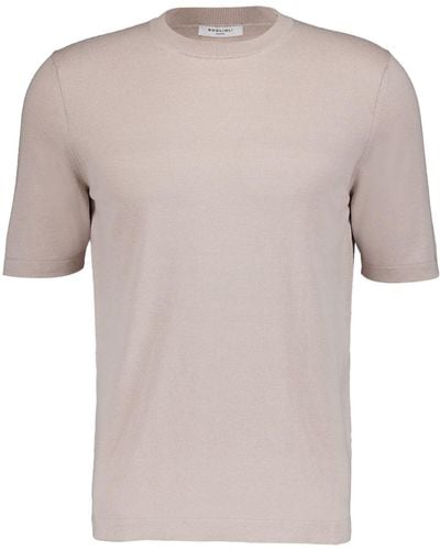 Boglioli Crew-neck Silk-cotton Blend T-shirt - Natural