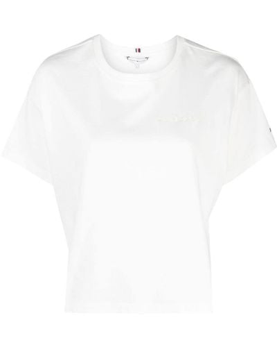 Tommy Hilfiger T-shirt con ricamo logo - Bianco