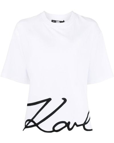 Karl Lagerfeld Karl シグネチャー Tシャツ - ホワイト