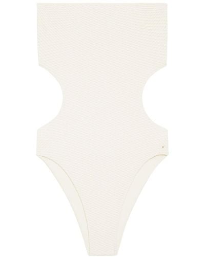 Anine Bing Zahra Cut Out-detail Strapless Swimsuit - White