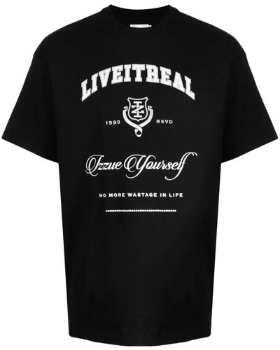 Izzue T-shirt en coton à imprimé graphique - Noir