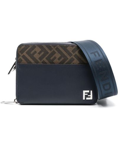 Fendi Zucca-monogram Pattern Shoulder Bag - Blue