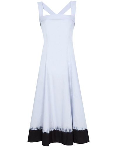 Proenza Schouler Edie Popeline-Kleid mit Batikmuster - Weiß