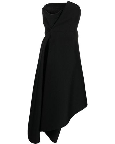 Stefano Mortari Strapless Asymmetric Layered Dress - Black
