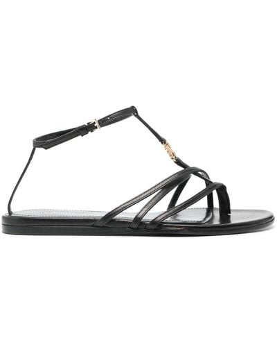 Palm Angels Lategram Leather Sandals - Brown