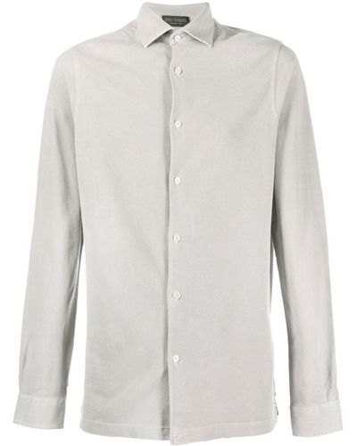 Dell'Oglio Long-sleeved Piqué Shirt - Natural