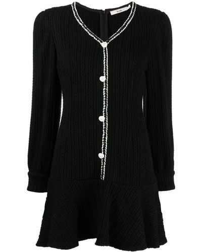 B+ AB Cable-knit Flared Mini Dress - Black
