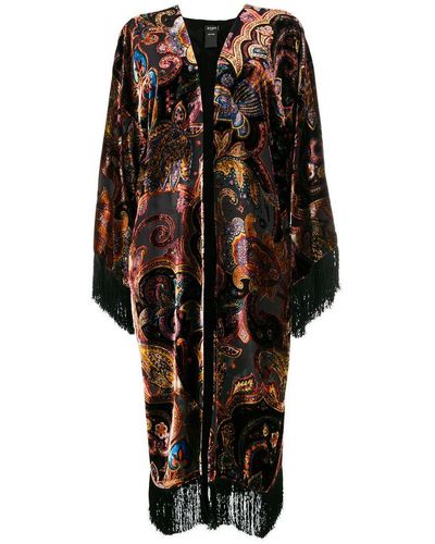 Etro Kimono de terciopelo largo - Negro