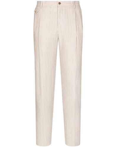 Dolce & Gabbana Pantalon de costume en lin - Blanc