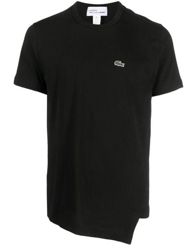 Comme des Garçons Camiseta con dobladillo asimétrico de COMME DES GARÇONS SHIRT x Lacoste - Negro