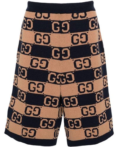 Gucci Shorts in jacquard di cotone GG - Marrone