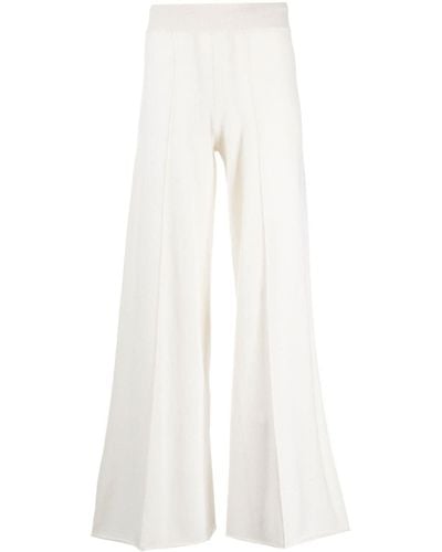 Lisa Yang Pantalon en cachemire à taille haute - Blanc