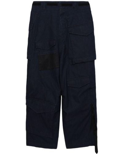 Junya Watanabe Wide-leg Cotton Cargo Trousers - Blue