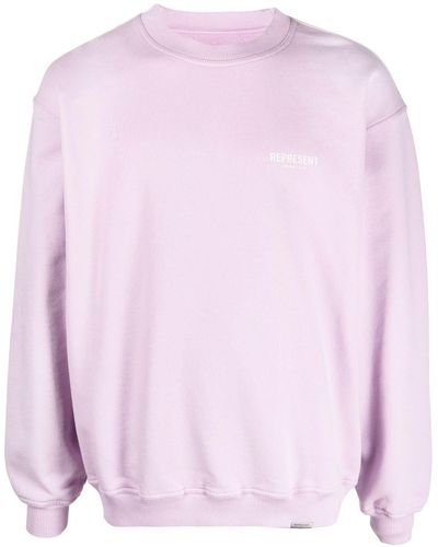 Represent Logo-print Oversize Sweater - Pink