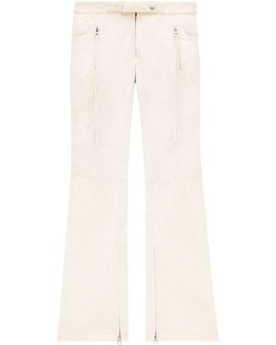 Courreges Racer Flared Cotton Trousers - Natural