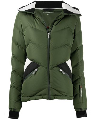 Perfect Moment Panelled Detail Padded Jacket - Green