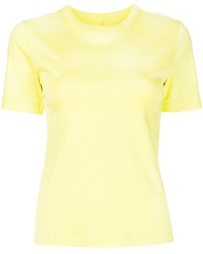 Dion Lee Camiseta con abertura - Amarillo