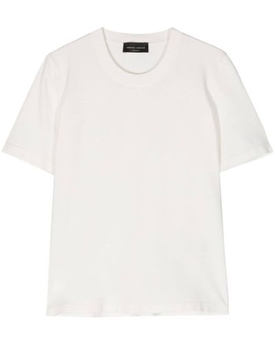 Roberto Collina T-shirt en maille fine à encolure ras du cou - Blanc