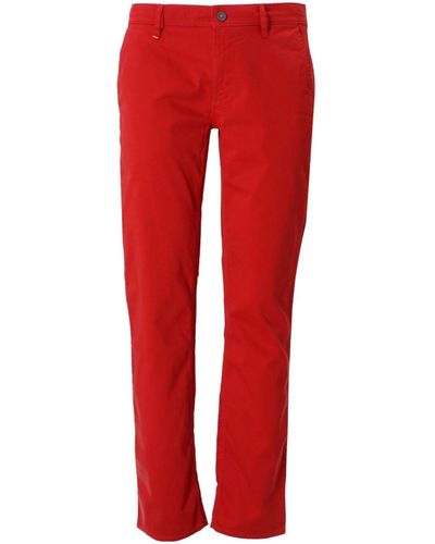BOSS Pantalon chino à patch logo - Rouge