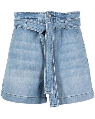 Ba&sh Clork Belted Shorts - Blue