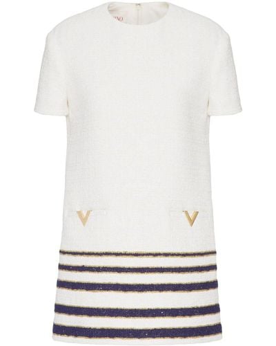Valentino Garavani Mariniere Tweed Minidress - White