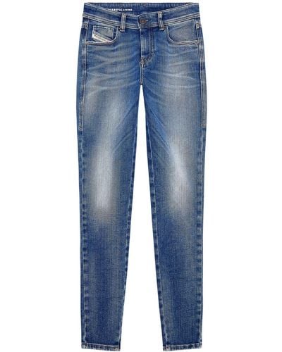 DIESEL Slandy 2017 Skinny-Jeans mit hohem Bund - Blau
